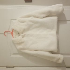 NWOT Girls Faux Fur Jacket / Coat, Winter White, Girls Size 12